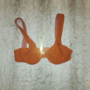 Women's Orange Textured Bra